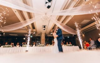 Newlywed Couple Dancing at their wedding